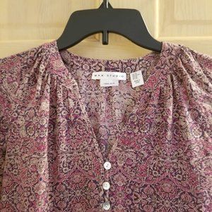 Max Studio Floral Silk Blouse